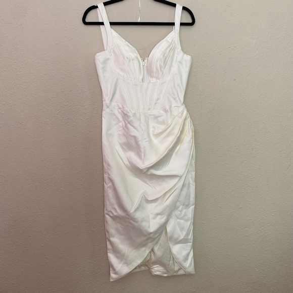 House of CB S D-DD 'Faye' Ivory white Satin Corset Midi Dress size S NWOT - Picture 7 of 14